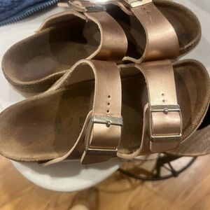 Birkenstock Kids' Metallic Pink Sandals with Buckles